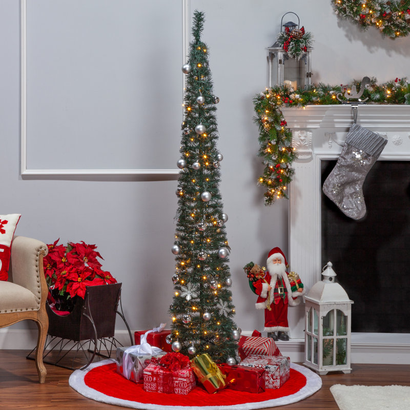 The Holiday Aisle® Pop up Decorated 6' Green Artificial Christmas Tree ...